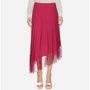 ALC Adele pelted asymmetrical lace trim skirt
